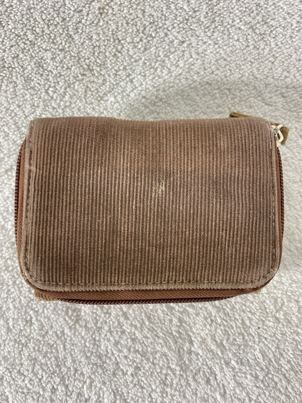 5/$25 Vintage Y2K Point Zero Brown Corduroy W Pink Flowers Tri Fold Wallet Retro - Picture 2 of 16